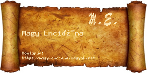 Magy Enciána névjegykártya